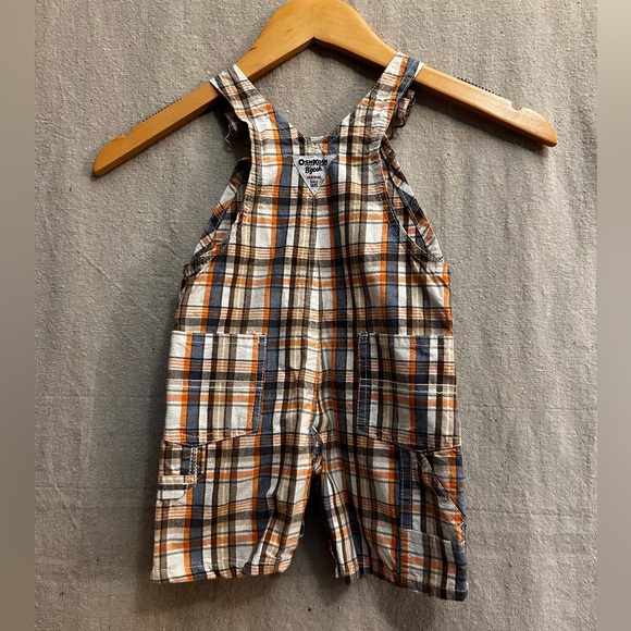 Vintage Osh Kosh B'Gosh Vestbak plaid Logo Overalls Size 18 month - Picture 8 of 10